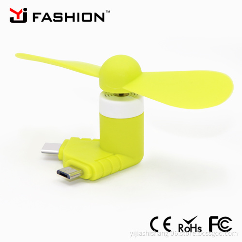 Yijiashishang 2 in 1 mini fan for iphone 5/6/7 newest designed otg usb mini fan for import mobile phone accessory